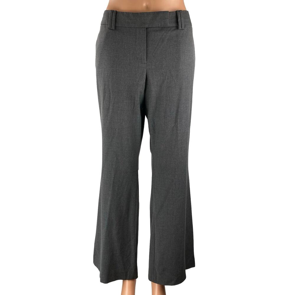 Ann Taylor LOFT Women's Gray High Rise Flared Bootcut Trousers Pants Size 10